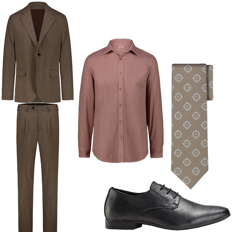 Outfit uomo - Una call importante. Stile Business/Elegante per Ufficio. Abbinamento con scarpe stringate, abiti, cravatte, camicie.
