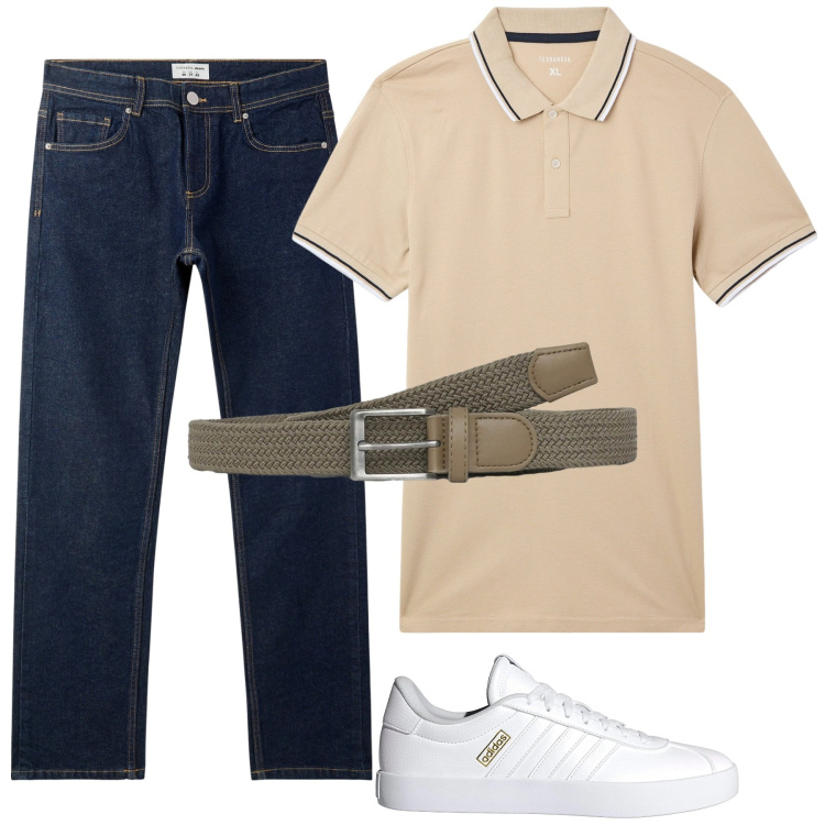Outfit uomo - Total look #2202457. Stile Casual per Tutti i giorni. Abbinamento con jeans, cinture, polo, sneakers.