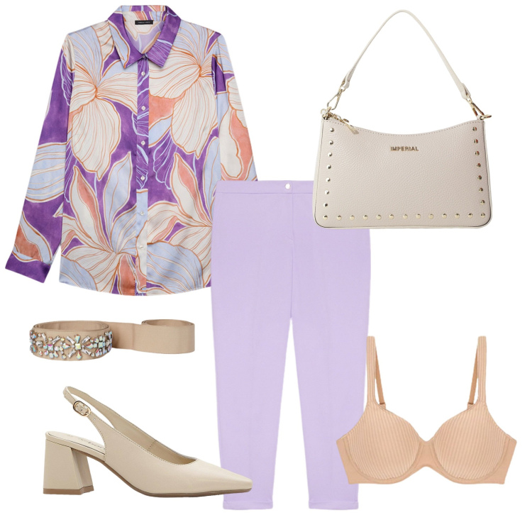 Outfit donna - Fiorella Rubino 3. Stile Casual per Tutti i giorni. Abbinamento con décolleté, borse a spalla, reggiseni, pantaloni, camicie, cinture.