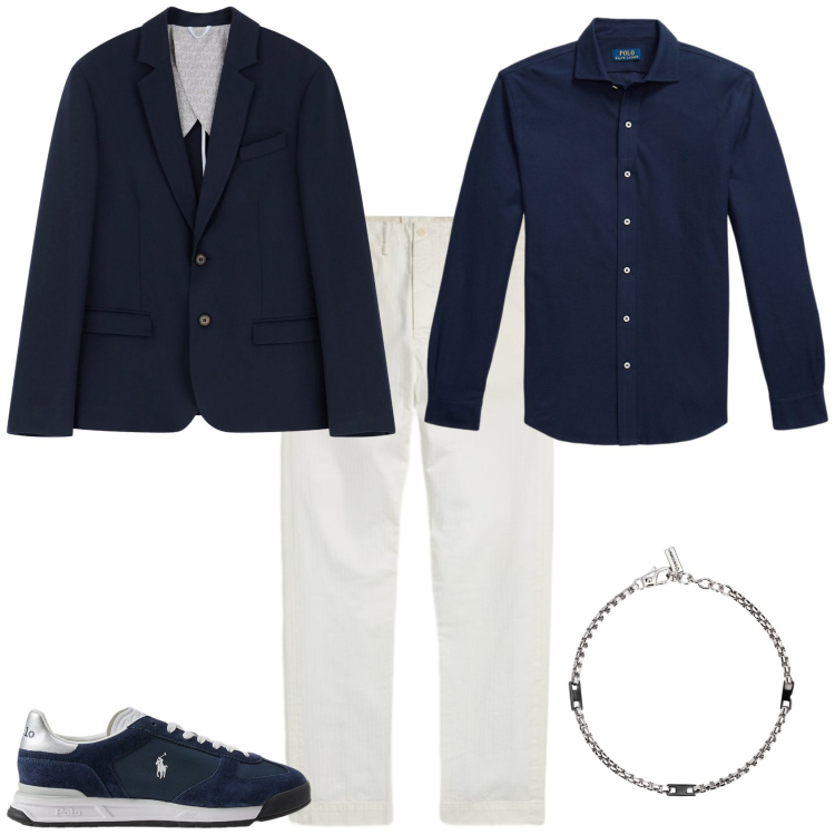 Outfit uomo - Total look #2202505. Stile Business/Elegante per Serata speciale. Abbinamento con braccialetti, giacche, sneakers, pantaloni, camicie.