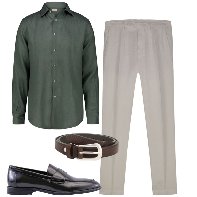 Outfit uomo - City. Stile Urban per Tutti i giorni. Abbinamento con cinture, pantaloni, scarpe stringate, camicie.