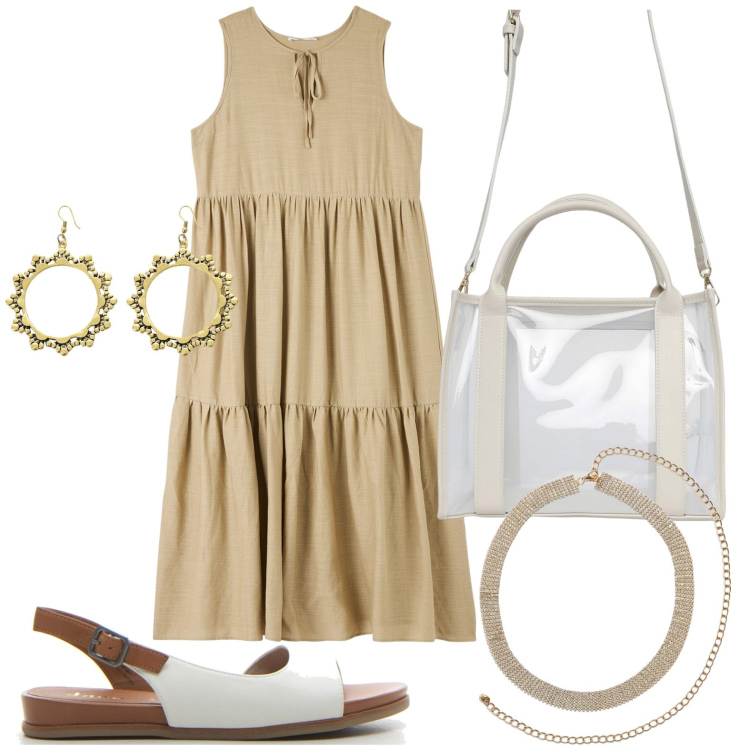 Outfit donna - Viaggio in Turchia - @ladonny64. Stile Minimal per Tutti i giorni. Abbinamento con borse tote, collane, vestiti senza maniche, orecchini, sandali.