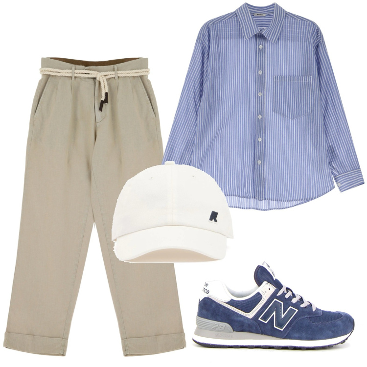 Outfit uomo - Pantaloni coulisse in cotone o lino. Stile Urban per Tutti i giorni. Abbinamento con pantaloni chino, camicie, cappelli, sneakers.