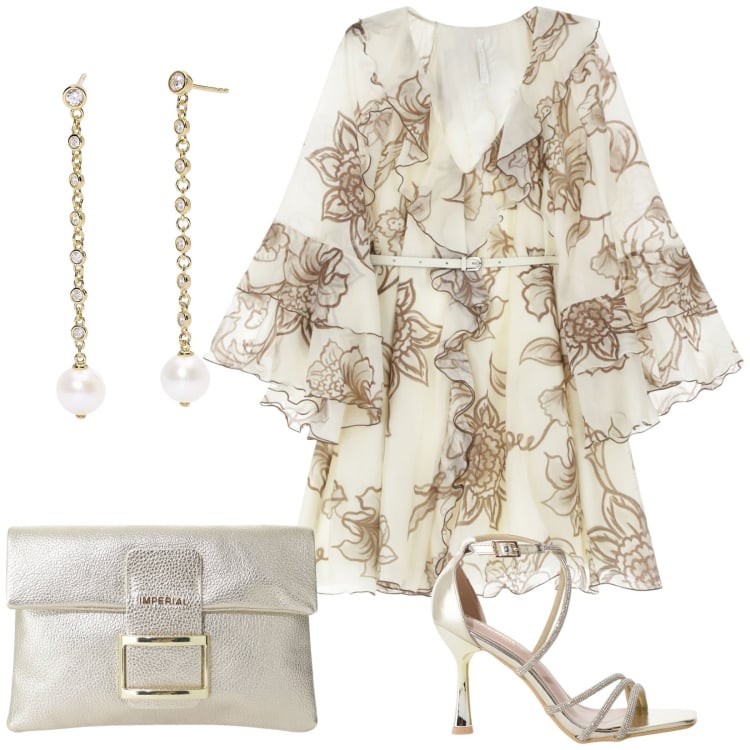 Outfit donna - Stupenda per la sera. Stile Chic per Serata fuori. Abbinamento con orecchini, vestiti corti, sandali col tacco, pochette.