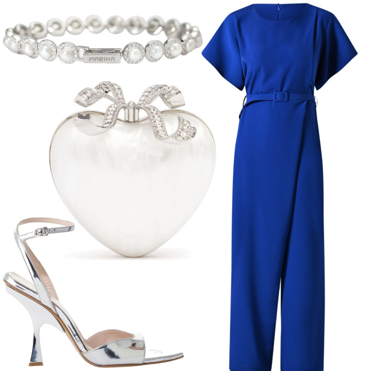 Outfit donna - Total look #2203215. Stile Bon Ton per Cerimonia. Abbinamento con tute, braccialetti, décolleté, pochette.