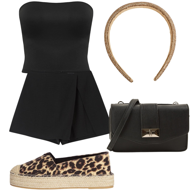 Outfit donna - Terranova total look. Stile Trendy per Tutti i giorni. Abbinamento con minigonne, espadrillas, borse a tracolla, cerchietti, top.