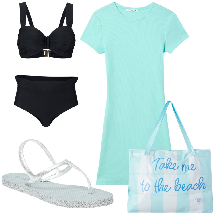 Outfit donna - Total look #2204090. Stile Basic per Mare. Abbinamento con bikini, sandali, borse tote, vestiti.