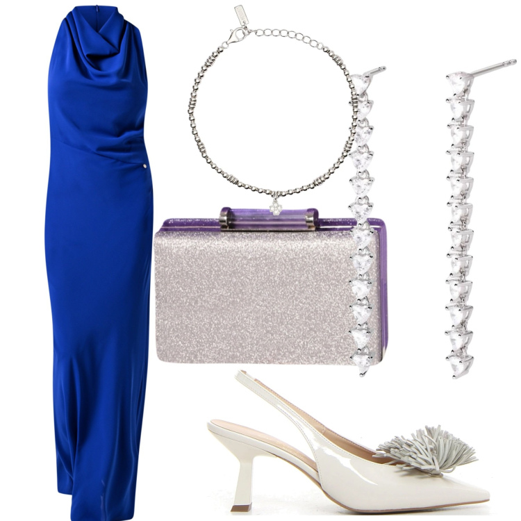 Outfit donna - Testimone di un sogno. Stile Bon Ton per Cerimonia. look ideale per Tall. Abbinamento con orecchini, braccialetti con ciondoli, vestiti lunghi, pochette, décolleté.