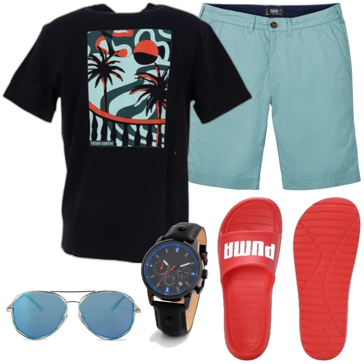 Outfit homme - Bobby. Style Casual pour Tous les jours. Assortir avec bracelets, bermuda, sandales, lunettes de soleil, t-shirts.