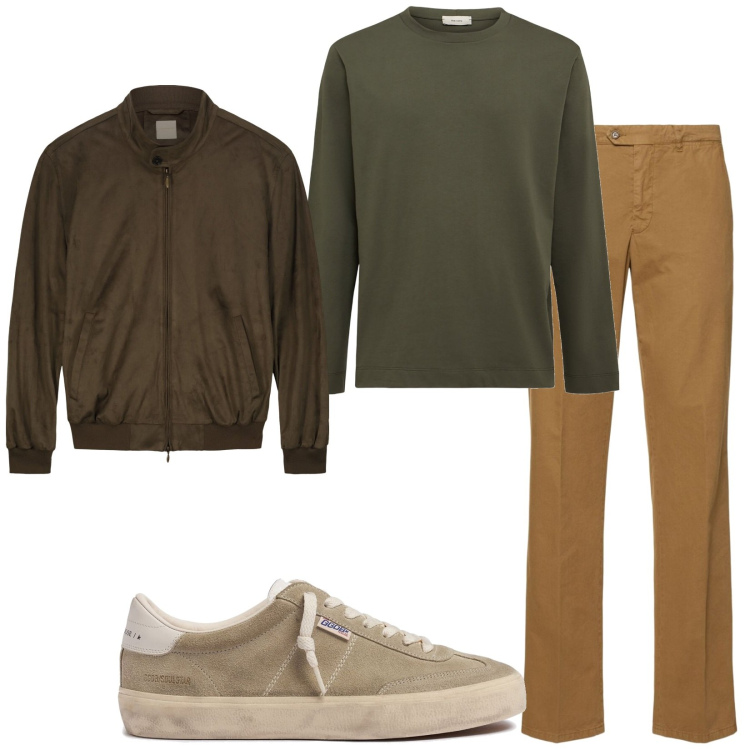 Outfit uomo - Total look #2204665. Stile Casual per Tutti i giorni. Abbinamento con giacche, sneakers, pantaloni, t-shirt.