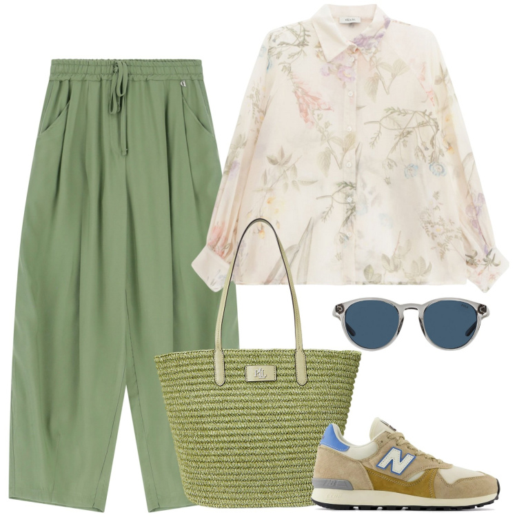 Outfit donna - Naturalmente fresca. Stile Casual per Tutti i giorni. Abbinamento con sneakers, pantaloni, camicie, occhiali da sole, borse tote.