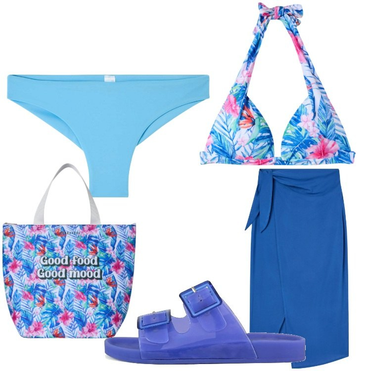 Outfit donna - Good mood. Stile Casual per Mare. Abbinamento con bikini, gonne lunghe, borse tote, bikini, sandali.