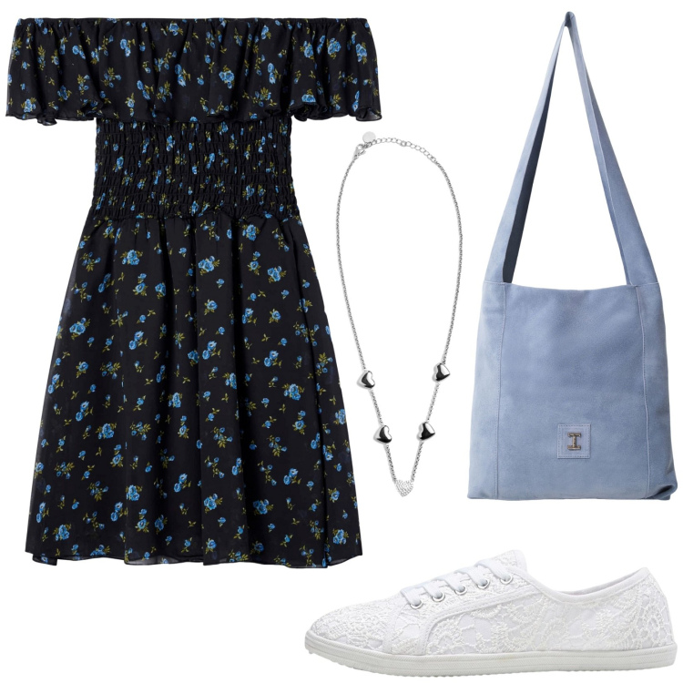 Outfit donna - Total look #2205422. Stile Basic per Tutti i giorni. Abbinamento con sneakers, vestiti corti, borse a tracolla, collane.