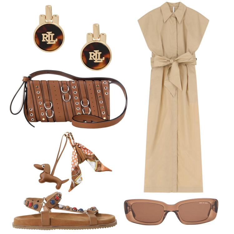 Outfit donna - Accessori che fanno la differenza. Stile Etnico per Tutti i giorni. Abbinamento con borse a spalla, vestiti lunghi, sandali, portachiavi, orecchini, occhiali da sole.