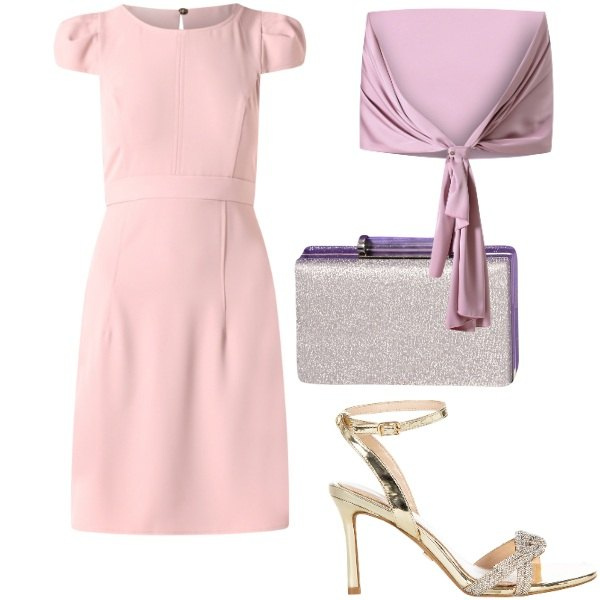 Outfit donna - Rinascimento suggestioni cerimonia. Stile Bon Ton per Cerimonia. Abbinamento con scialli, sandali col tacco, vestiti corti, pochette.