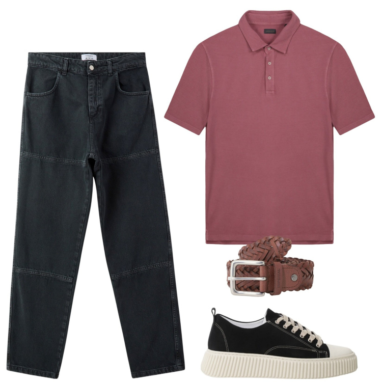 Outfit uomo - Semplicemente. Stile Casual per Tutti i giorni. Abbinamento con pantaloni, sneakers, cinture, polo.