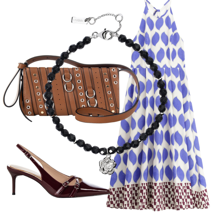 Outfit donna - Total look #2206120. Stile Boho per Tutti i giorni. Abbinamento con braccialetti, borse a spalla, décolleté, vestiti lunghi.