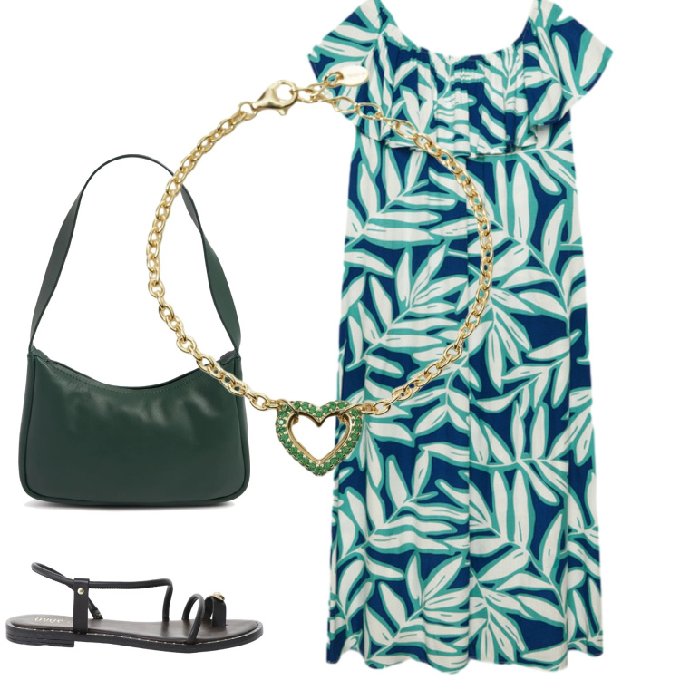 Outfit donna - Total look #2206125. Stile Boho per Tutti i giorni. Abbinamento con braccialetti, sandali, vestiti lunghi, borse a spalla.