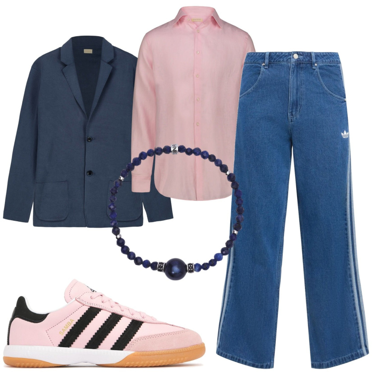 Outfit uomo - Total look #2207143. Stile Business/Elegante per Serata speciale. Abbinamento con braccialetti, camicie, sneakers, cardigans, jeans.