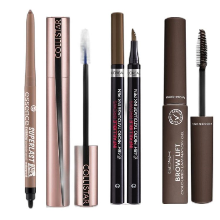 Outfit donna - Ciglia e sopracciglia. Abbinamento con matite sopracciglia, matite sopracciglia, mascara, mascara.