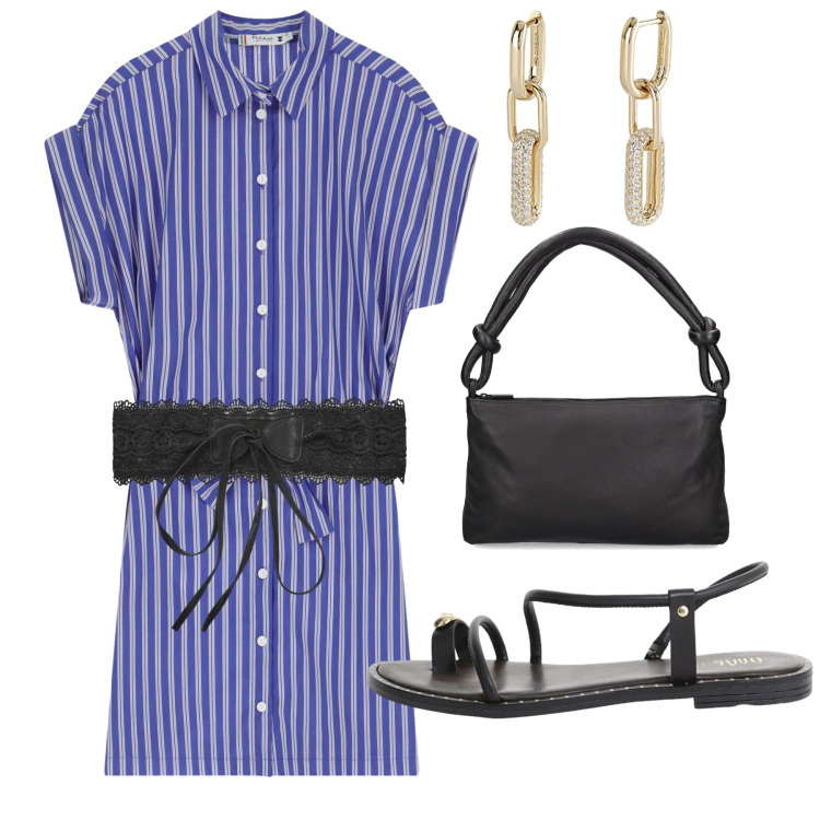 Outfit donna - Total look #2207574. Stile Basic per Tutti i giorni. Abbinamento con cinture, orecchini, vestiti corti, sandali, borse a spalla.