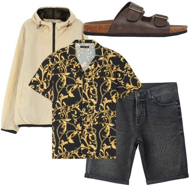 Outfit uomo - Da mettere in valigia per la vacanza. Stile Casual per Tutti i giorni. Abbinamento con camicie a manica corta, bermuda, sandali, giacche.