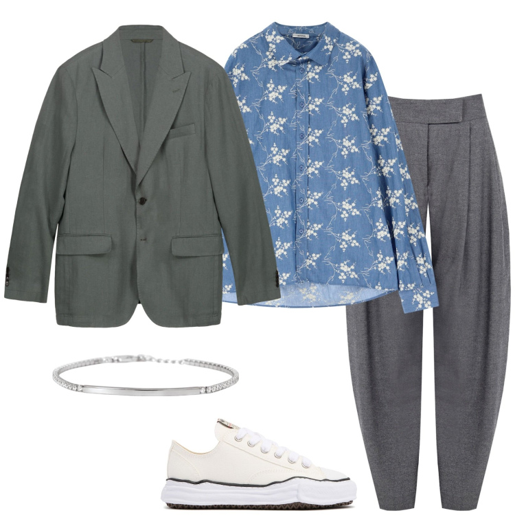 Outfit uomo - Con il blazer per l\' evento. Stile Trendy per Serata speciale. Abbinamento con braccialetti, pantaloni, camicie, giacche, sneakers.