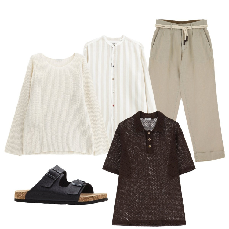 Outfit uomo - In viaggio con IMPERIAL. Stile Casual per Tutti i giorni. Abbinamento con sandali, pantaloni chino, camicie, pullovers, polo.
