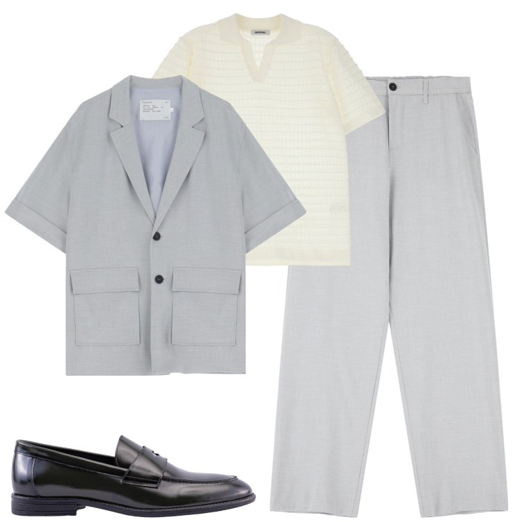 Outfit uomo - Eleganza urbana. Stile Trendy per Tutti i giorni. Abbinamento con giacche, pantaloni, polo, scarpe stringate.