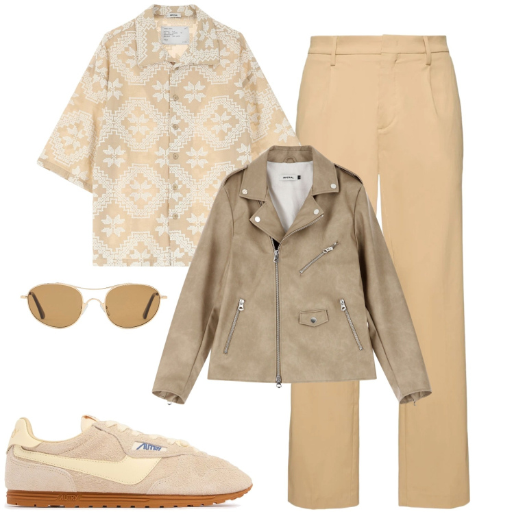 Outfit uomo - Saldi. Stile Casual per Tutti i giorni. Abbinamento con camicie a manica corta, giacche, occhiali da sole, sneakers, pantaloni.