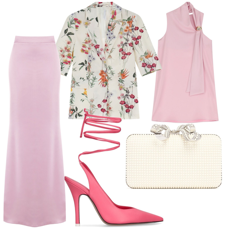 Outfit donna - Una prossima cerimonia. Stile Bon Ton per Cerimonia. Abbinamento con gonne lunghe, blazer, top, décolleté, pochette.