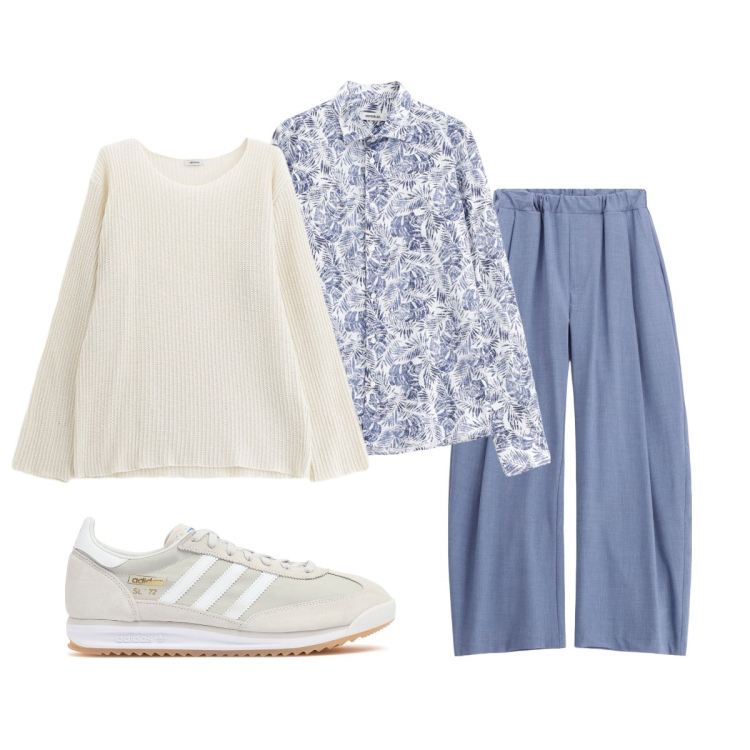 Outfit uomo - Serata fresca. Stile Trendy per Serata speciale. Abbinamento con camicie, pantaloni, pullovers, sneakers.