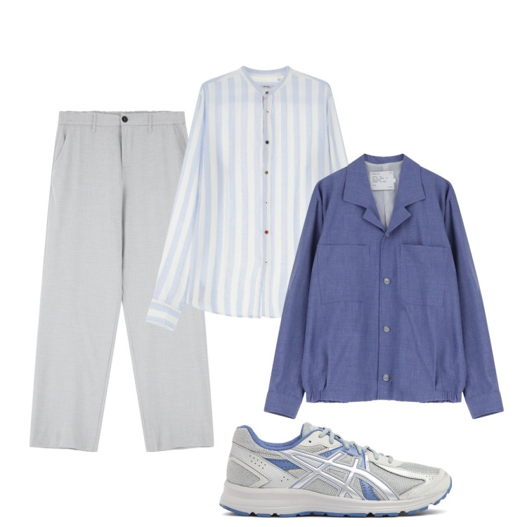 Outfit uomo - Total look #2209017. Stile Trendy per Tutti i giorni. Abbinamento con cappotti, camicie, pantaloni, sneakers.