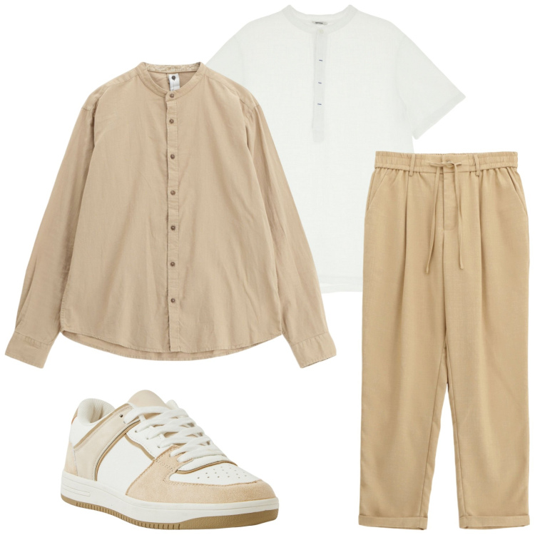 Outfit uomo - In città. Stile Urban per Tutti i giorni. Abbinamento con sneakers, pantaloni, camicie, t-shirt.