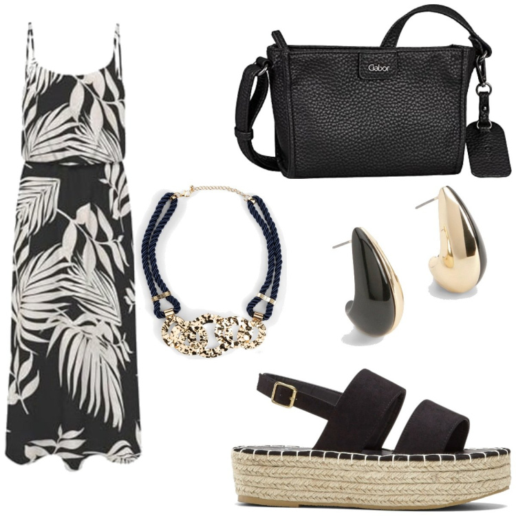 Outfit femme - Basique #3934. Style Basique pour Tous les jours. Assortir avec sandales, colliers, robes longues, sacs en bandoulière, boucles d'oreilles.