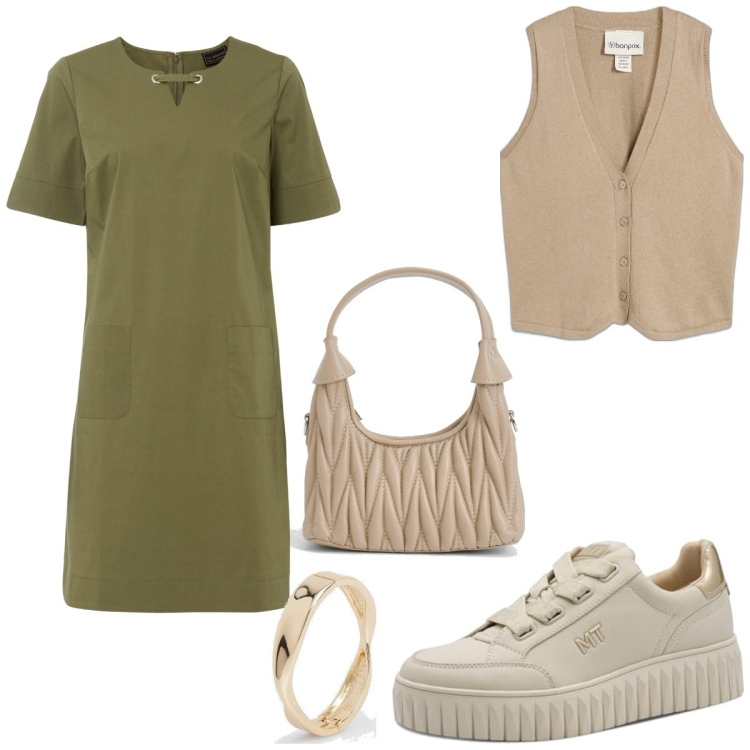 Outfit femme - Urban #4675. Style Urban pour Tous les jours. Assortir avec robes droites, gilets sans manche, sneakers, bracelets, sacs à main.