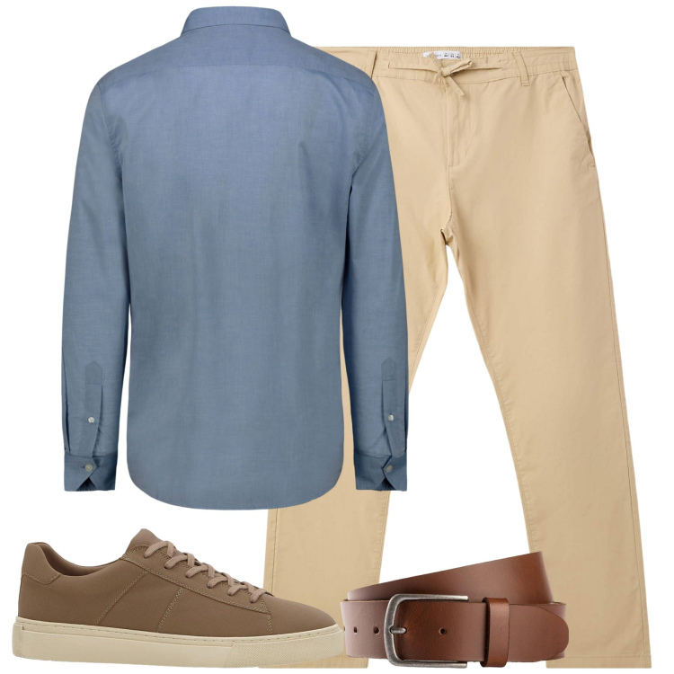 Outfit uomo - Luglio. Stile Urban per Tutti i giorni. Abbinamento con cinture, sneakers, pantaloni chino, camicie.