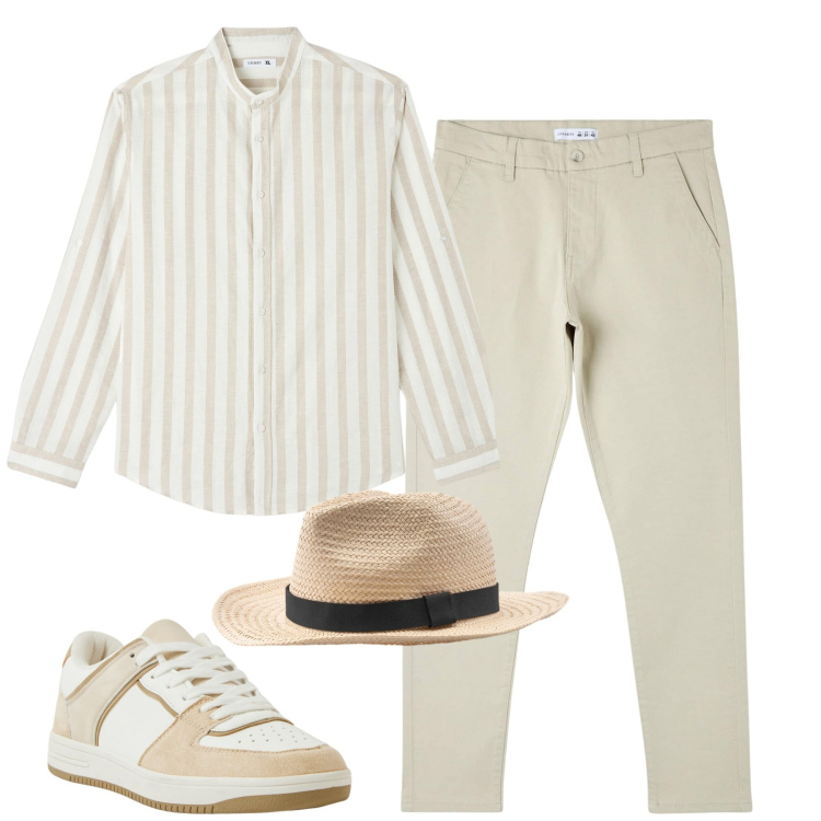 Outfit uomo - Aperitivo. Stile Trendy per Serata speciale. Abbinamento con pantaloni skinny, camicie, sneakers, cappelli.