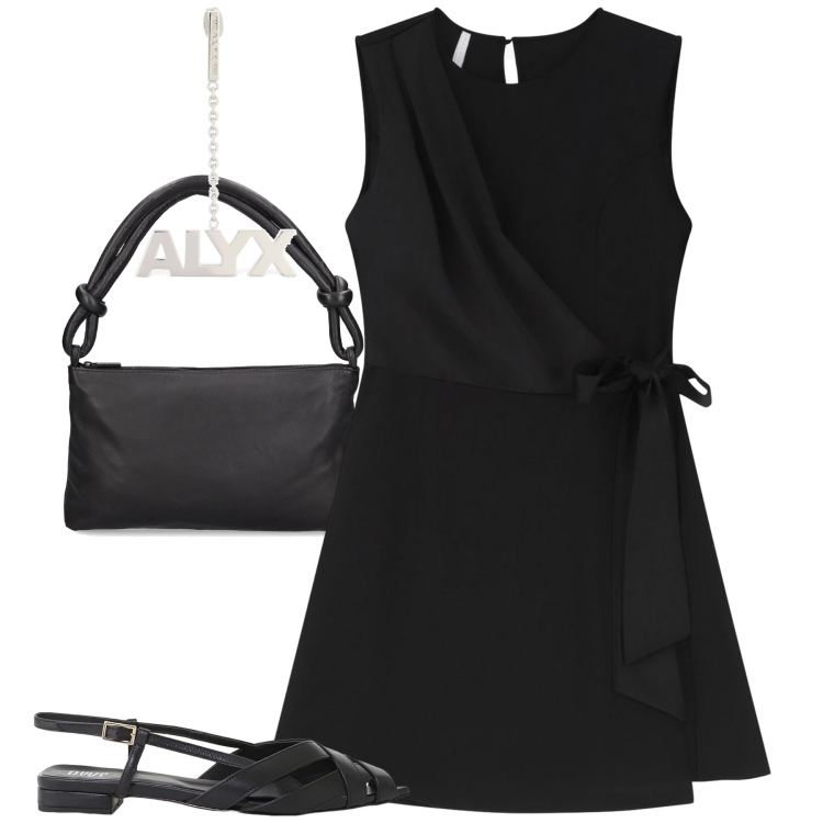 Outfit donna - Imperial. Stile Minimal per Tutti i giorni. Abbinamento con vestiti corti, sandali, borse a spalla, orecchini.