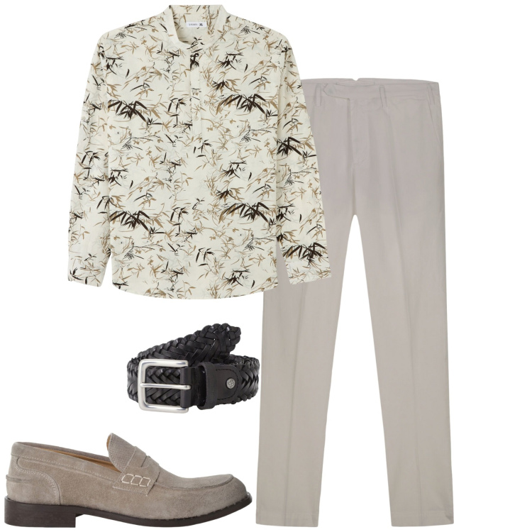 Outfit uomo - Total look #2209757. Stile Trendy per Tutti i giorni. Abbinamento con camicie, cinture, scarpe stringate, pantaloni.