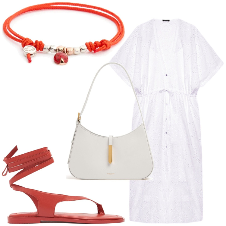 Outfit donna - Total look #2209797. Stile Basic per Tutti i giorni. Abbinamento con caftani, braccialetti, borse a spalla, sandali in pelle.