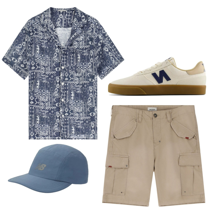 Outfit uomo - I cargo spago. Stile Casual per Tutti i giorni. Abbinamento con sneakers, cappelli con visiera, bermuda, camicie a manica corta.