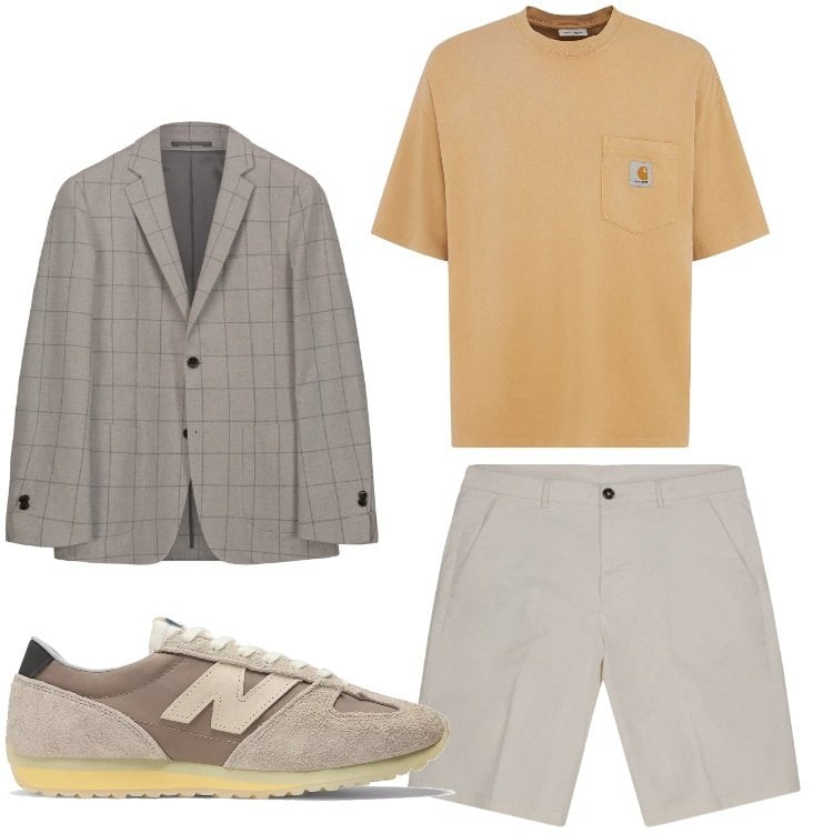 Outfit uomo - Trendy. Stile Trendy per Serata speciale. Abbinamento con sneakers, bermuda, giacche, t-shirt.