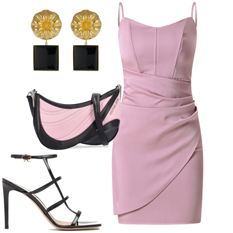 Outfit donna - Cerimonia. Stile Chic per Cerimonia. Abbinamento con vestiti a tubino, borse a spalla, orecchini, sandali in pelle.