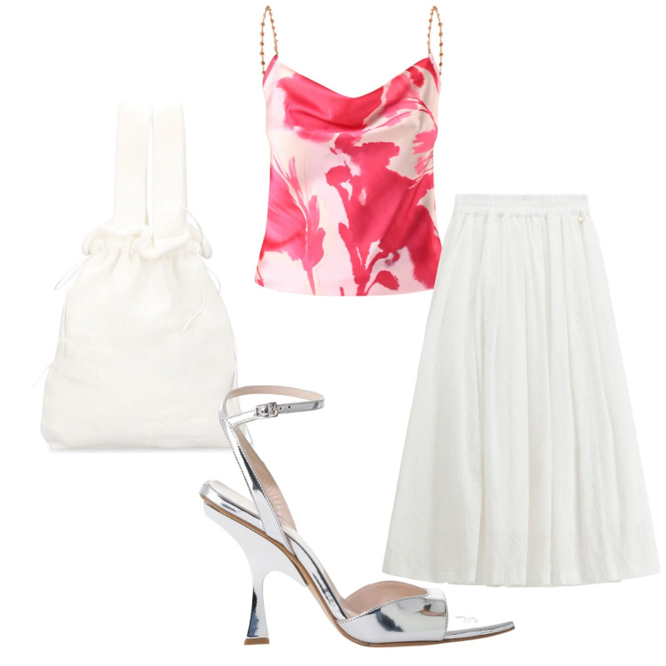 Outfit donna - Total look #2210065. Stile Glamour per Serata fuori. Abbinamento con canottiere, gonne lunghe, décolleté, borse a mano.