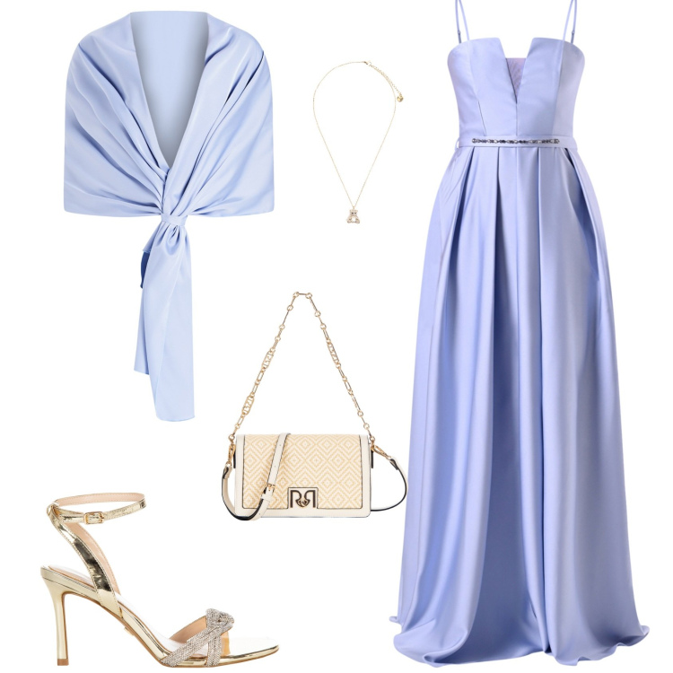 Outfit donna - Cerimonia evento serata speciale. Stile Bon Ton per Cerimonia. Abbinamento con borse a tracolla, vestiti, stole, sandali col tacco, ciondoli.