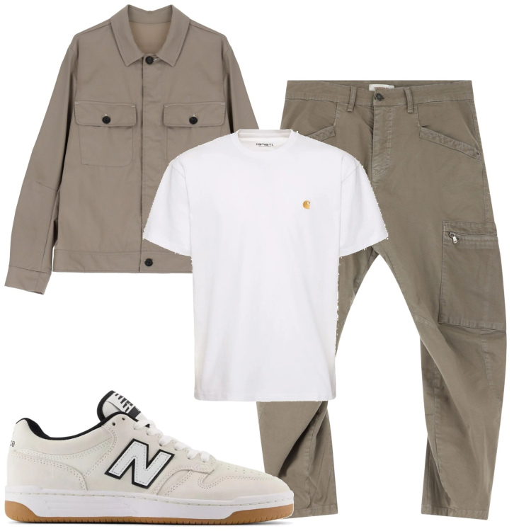 Outfit uomo - Total look #2210395. Stile Casual per Tutti i giorni. Abbinamento con sneakers, pantaloni cargo, giacche, t-shirt.