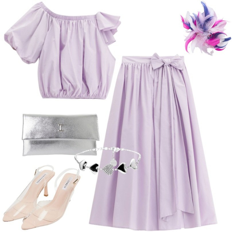 Outfit donna - Vestire in modo sexy con stile. Stile Sexy per Tutti i giorni. Abbinamento con sandali col tacco, gonne lunghe, top, pochette, braccialetti, accessori per capelli.