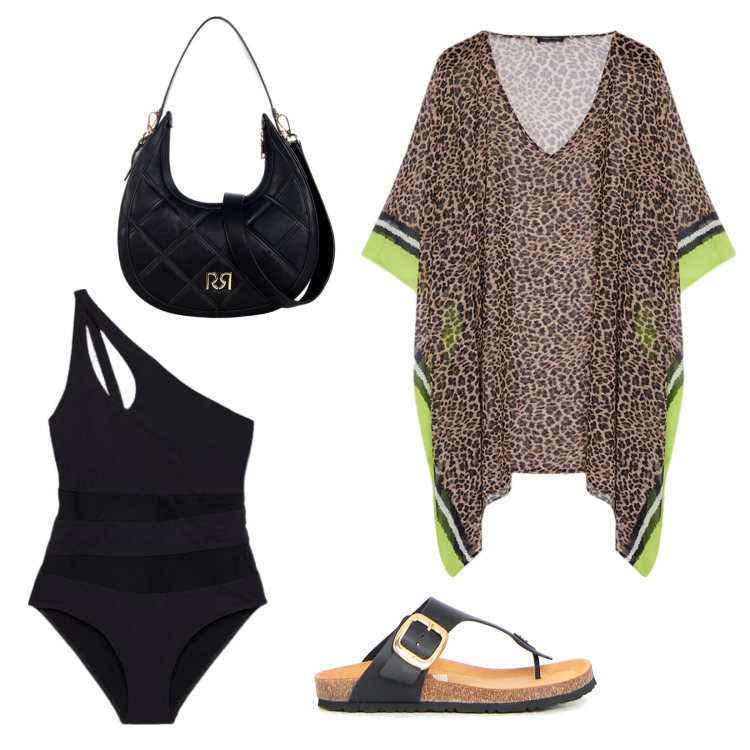Outfit donna - Dammi un grr.... Stile Basic per Mare. Abbinamento con borse a tracolla, caftani, costumi interi, infradito.