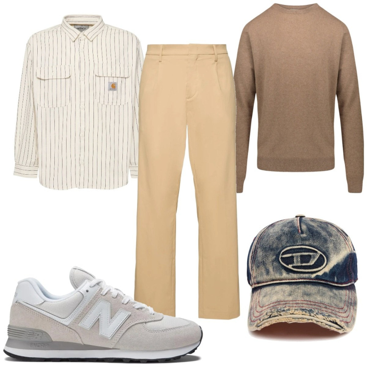 Outfit uomo - Total look #2211189. Stile Trendy per Tutti i giorni. Abbinamento con sneakers, maglieria, camicie, pantaloni, cappelli.